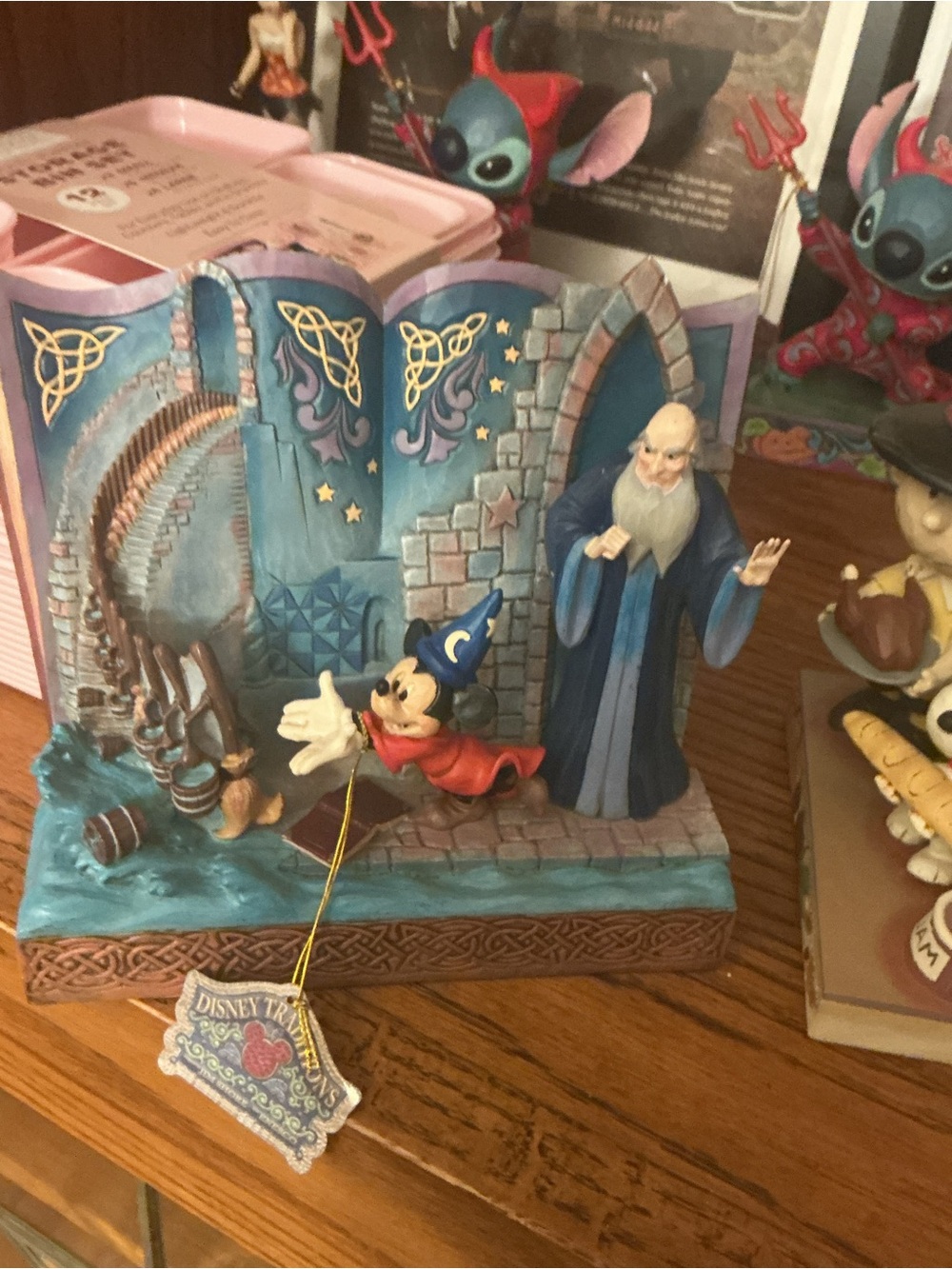 Disney Sorcerer Mickey & Merlin Figurine Playset - Blue, Purple, Red, Cream